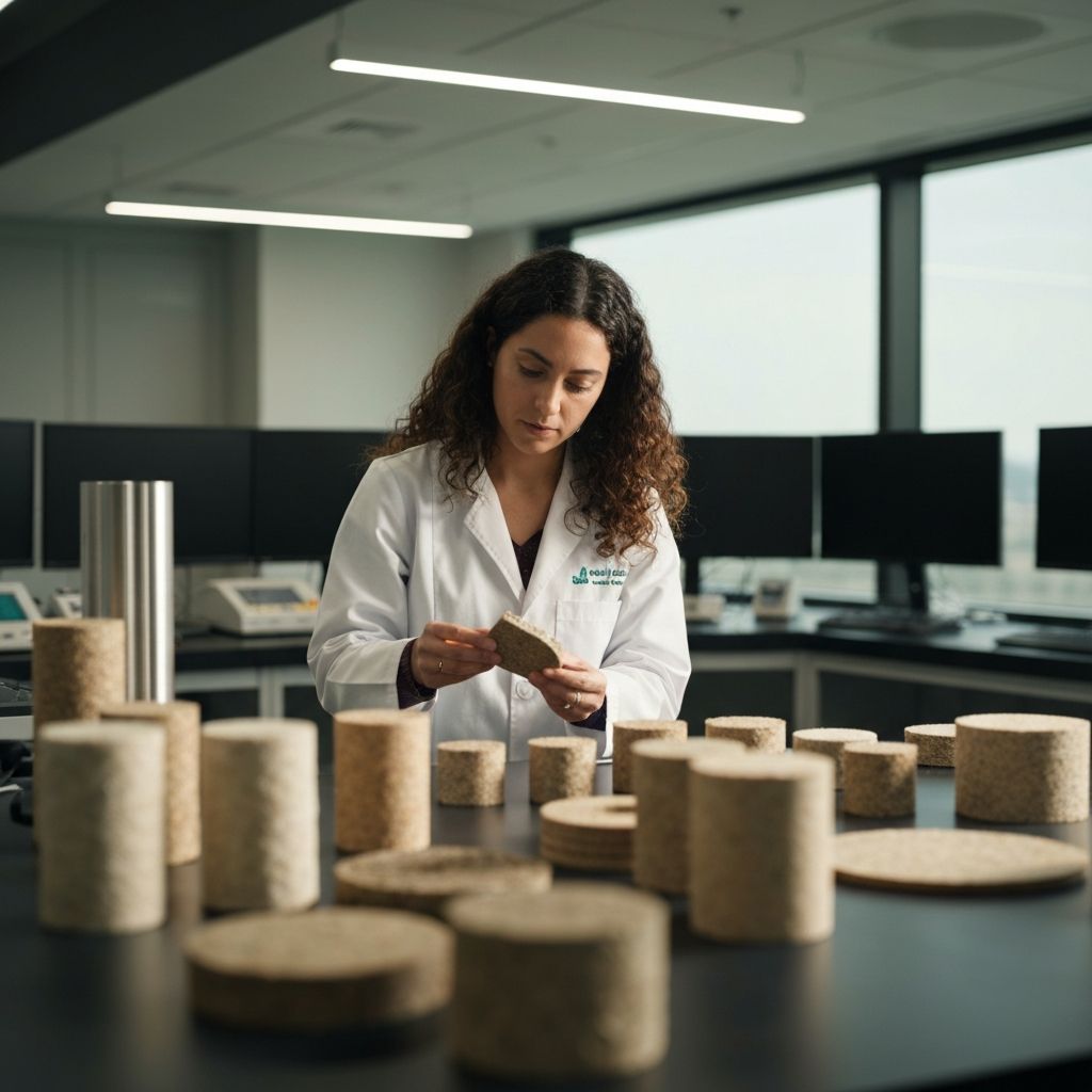 Scientist examining sustainable materials